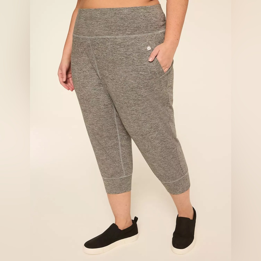 EUC LIVI Lane Bryant Gray Capri Jogger Sweatpants Plus Size 22/24 Athleisure